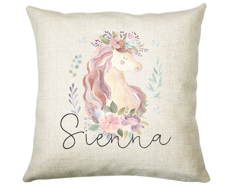 Personalised Unicorn Cushion Gift Printed Name Design - Cushion Throw Pillow Gift For Girls Nursery Bedroom Birthday Christmas Gift CS036
