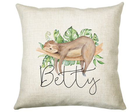 Personalised Sloth Cushion Gift Printed Name Design - Cushion Throw Pillow Gift For Mum Dad Friend Bedroom Birthday Christmas Gift CS071