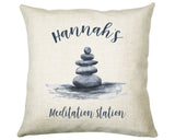 Personalised Meditation Station Yoga Cushion Gift Printed Name Design Cushion Throw Pillow Gift For Him Her Christmas Gift CS362