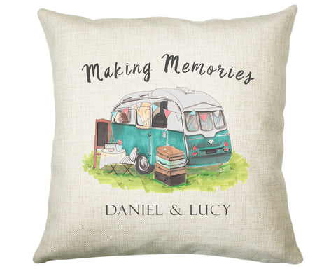 Personalised Caravan Camping Lovers Cushion Gift Shabby Chic Design For Caravan Motorhome Owners Enthusiasts CS196