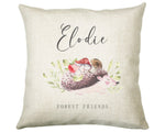 Personalised Hedgehog Cushion Gift Printed Name Design - Pillow Gift For Girls Boys Nursery Bedroom Decor Birthday Gift CS279