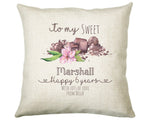 Personalised 6 Sweet years together Anniversary Gift Cushion Custom Design Gift Valentines Present - Wedding Cushion Pillow Gift CS384