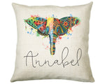 Personalised Elephant Cushion Gift Printed Name Design - Cushion Throw Pillow Gift For Mum Dad Friend Bedroom Birthday Christmas Gift CS047