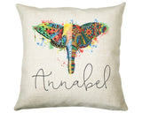 Personalised Elephant Cushion Gift Printed Name Design - Cushion Throw Pillow Gift For Mum Dad Friend Bedroom Birthday Christmas Gift CS047