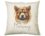 Personalised Corgi Cushion Gift Printed Name Design - Cushion Throw Pillow Gift For Dog Lover Dog Mum Dad CS308
