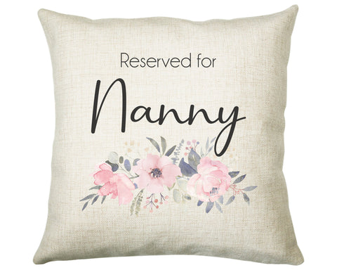 Personalised Reserved For Nanny Cushion Gift Printed Name Design - Cushion Throw Pillow Gift For Nan Grandma Granny Christmas Gift CS052