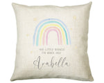 Personalised Baby Cushion New Baby Gift Rainbow Printed Name Design - Pillow Gift For Girls Boys Nursery Bedroom Decor Gift CS244