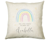 Personalised Baby Cushion New Baby Gift Rainbow Printed Name Design - Pillow Gift For Girls Boys Nursery Bedroom Decor Gift CS244