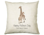 Personalised Giraffe Mothers Day Mum Cushion Gift - Safari Theme Throw Pillow From Kids Son Daughter Girl Boy Mummy Mother CS127