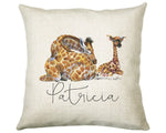 Personalised Giraffe Cushion Gift Printed Name Design - Cushion Throw Pillow Gift For Mum Dad Friend Bedroom Birthday Christmas Gift CS162