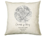 Personalised City Map Cushion Manchester Anniversary Engagement Wedding Gift Name Design - Cushion Pillow Gift For New Home Owners CS440
