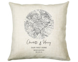 Personalised City Map Cushion Manchester Anniversary Engagement Wedding Gift Name Design - Cushion Pillow Gift For New Home Owners CS440