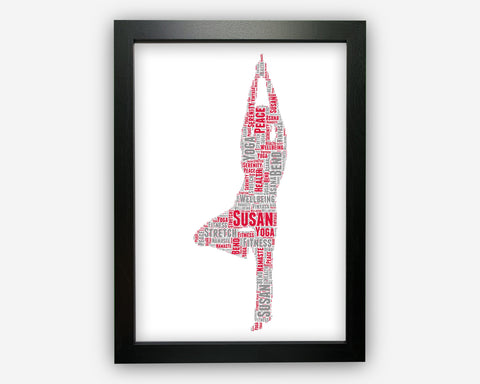 Personalised Yoga Yogi For Her Yoga Instructor Gift Word Art Wall Room Decor Prints NP124