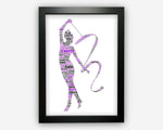 Personalised Gymnastics Gymnast Print Sports For Dancer Art Wall Room Decor Prints Gift Word Art Wall Room Decor Prints GC1082