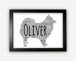 Personalised Pomeranian Dog For Pooch Lover Puppy Gift Word Art Wall Room Decor Prints GC1380