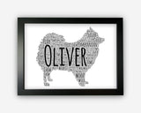Personalised Pomeranian Dog For Pooch Lover Puppy Gift Word Art Wall Room Decor Prints GC1380