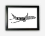 Personalised Travelling Backpackers Leaving Jumbo Jet Plane Gift Word Art Wall Room Decor Prints PG0065