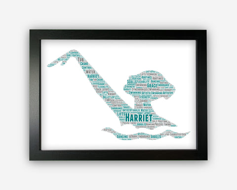 Personalised synchronised swimming Gifts Word Art Wall Print - Swimming Gifts Wall Decor Custom Word Wall Art A3 A4 A5 8x10 Print SC0107