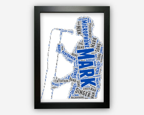 Personalised Word Art Gift Singer Gift For Singer Karaoke Gifts Musician Wall Art Wall Prints Wall Art Gift Wall Art Prints PG0049