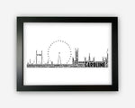 Personalised London Skyline London British Capital Gift Word Art Wall Room Decor Prints NP120