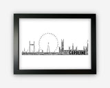 Personalised London Skyline London British Capital Gift Word Art Wall Room Decor Prints NP120