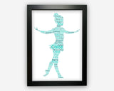 Personalised Word Art Gift Ballet Girl 7 Gift Ballet Print Gift For Dance Lovers Wall Prints Wall Art Wall Decor Gift Wall Art Dancer GC1045