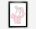 Personalised Word Art Gift Father Daughter Gift Wall Art Wall Prints Wall Art Wall Decor New Dad Gift New Baby Gift Prints PG0515