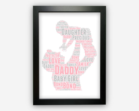 Personalised Word Art Gift Father Daughter Gift Wall Art Wall Prints Wall Art Wall Decor New Dad Gift New Baby Gift Prints PG0515