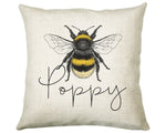 Personalised Bumble Bee Cushion Gift Printed Name Design - Cushion Throw Pillow Gift For Beekeeper Gardener Gardening Christmas Gift CS038