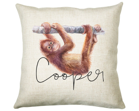 Personalised Monkey Cushion Gift Printed Name Design - Cushion Throw Pillow Gift For Mum Dad Friend Bedroom Birthday Christmas Gift CS066