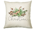 Personalised Dinosaur Cushion Gift Printed Name Design - Cushion Throw Pillow Gift For Mum Dad Friend Bedroom Birthday Christmas Gift CS072