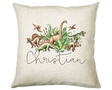 Personalised Dinosaur Cushion Gift Printed Name Design - Cushion Throw Pillow Gift For Mum Dad Friend Bedroom Birthday Christmas Gift CS072