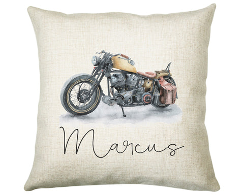 Personalised Motorbike Cushion Gift Printed Name Design - Cushion Throw Pillow Gift For Motorcyclist Gift CS312