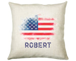 Personalised American Flag Cushion Gift Printed Name Watercolour Design Cushion Throw Pillow Gift For Him Her Christmas Gift CS365