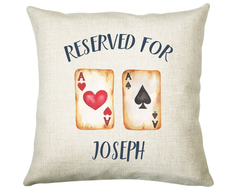 Personalised Poker Reserved For Cushion Gift Printed Name Design Cushion Throw Pillow Gift For Him Her Christmas Gift CS357