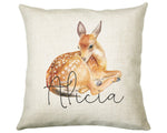 Personalised Deer Cushion Gift Printed Name Design - Cushion Throw Pillow Gift For Mum Dad Friend Bedroom Birthday Christmas Gift CS080