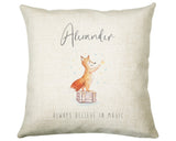 Personalised Fox Cushion Nursery Gift Printed Name Design - Pillow Gift For Girls Boys Nursery Bedroom Forest Decor Birthday Gift CS281