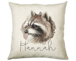 Personalised Raccoon Cushion Gift Printed Name Design - Cushion Throw Pillow Gift For Nature Lover CS307