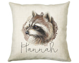 Personalised Raccoon Cushion Gift Printed Name Design - Cushion Throw Pillow Gift For Nature Lover CS307