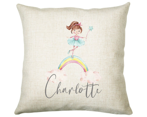 Personalised Fairy Rainbow Cushion Gift Printed Name Design - Pillow Gift For Girls Boys Nursery Bedroom Decor Gift CS246