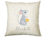 Personalised Baby Cushion New Baby Mouse Star Printed Name Design - Pillow Gift For Girls Boys Nursery Bedroom Decor Gift CS251