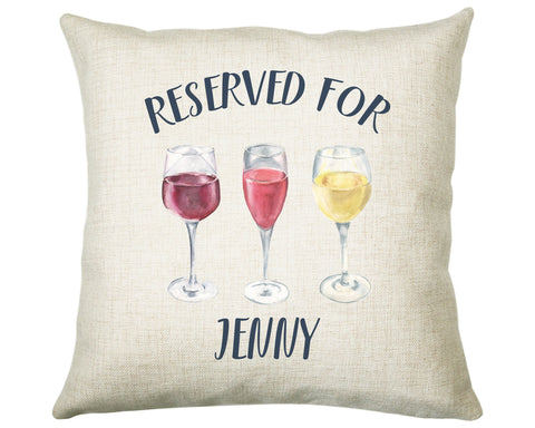 Personalised Wine Glass Reserved For Cushion Gift Printed Name Design - Cushion Throw Pillow Gift For Him Her Christmas Gift CS335