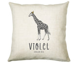 Personalised Giraffe Cushion New Baby Gift Printed Name Design - Pillow Gift For Girls Boys Nursery Bedroom Decor Gift CS450
