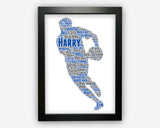 Personalised Rugby Gifts Print Gift For Rugby Player - Great Fathers Day Gift For Dad Grandad PG0524