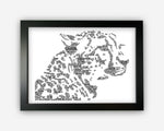 Personalised Cheetah Gifts Word Art Wall Print - Big Cat Gifts Wall Decor Custom Word Cloud Wall Art A3 A4 A5 8x10 Print GC1495