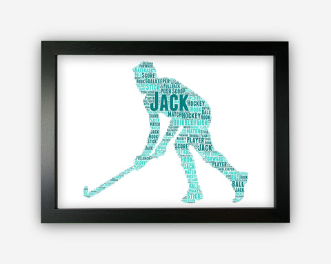 Personalised Field Hockey Gifts Word Art Wall Print - Hockey Gifts Wall Decor Custom Word Cloud Wall Art A3 A4 A5 8x10 Print NP189
