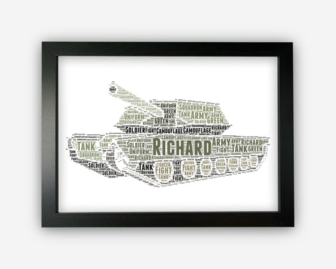 Personalised Word Art Gift Army Tank Gifts Army Gifts Print Gift For Soldier Wall Prints Wall Art Military Gift PG0587