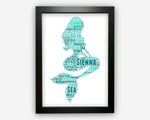 Personalised Mermaid For Girl Mermaid Swimming Gift Word Art Wall Room Decor Prints PG0502