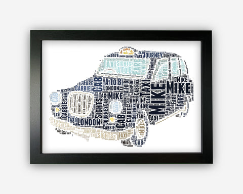Personalised Word Art Gift London Cab Gifts Cabbie Gift London Taxi Gift Wall Art Wall Prints Wall Art Gift Wall Art Prints NP119