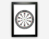 Personalised Word Art Gift Darts Gift Dart Player Gift Dart Board Wall Art Wall Prints Wall Art Gift Wall Art Prints NP081